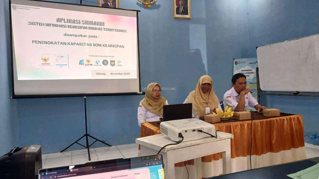 PENINGKATAN SDM KEARSIPAN DENGAN MATERI IMPLEMENTASI APLIKASI SRIKANDI BAGI ADMIN DESA SE KECAMATAN PATIMUAN